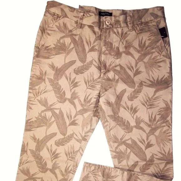 Nautica floral print men's pants size 38x30 modern slim fit